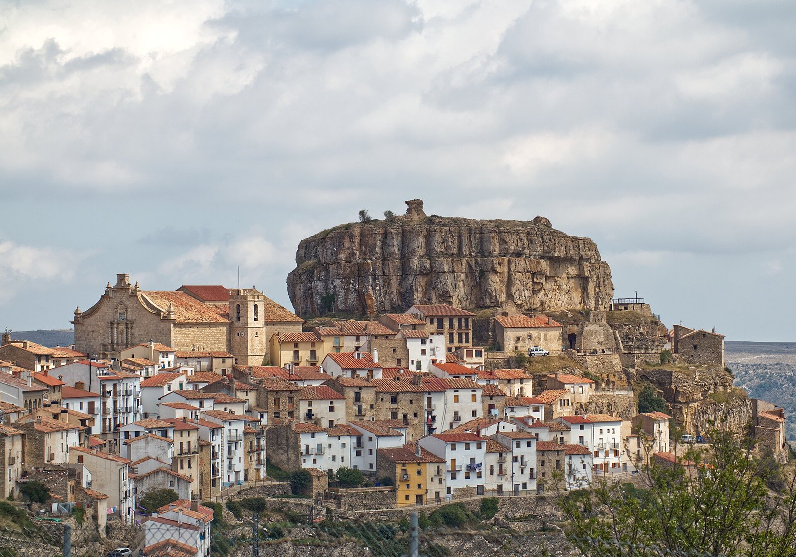 Medieval hilltop village of Ares del Maestre, Spain.