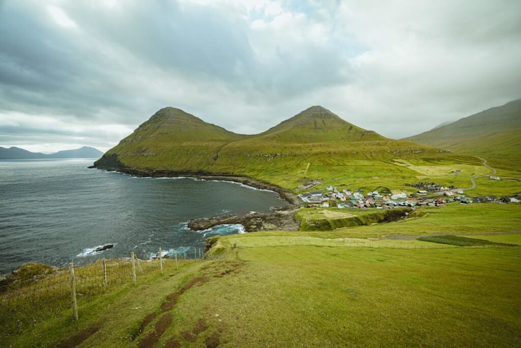 Cliffside village of Gjógv, Faroe Islands.