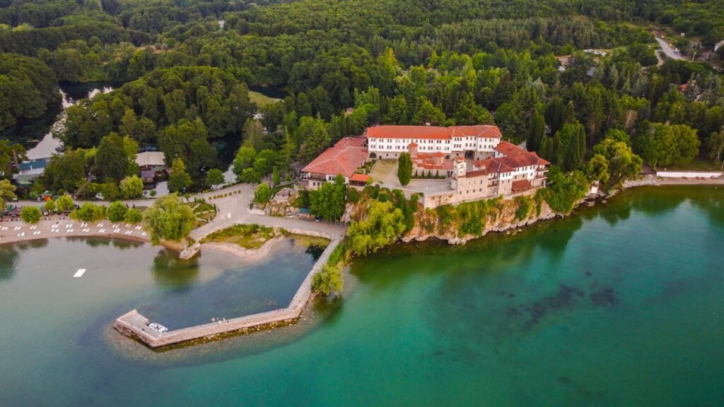 Sveti Naum Monastery on Lake Ohrid, North Macedonia.